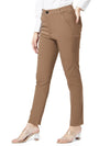 Smarty Pants Women's Cotton Lycra Ankle Length Brown Color Formal Trouser