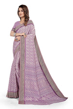 Vimla Women's Purple Turkey Art Silk Uniform Saree with Blouse Piece