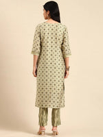 Women's Olive Printed Kurta Set-SKC-801-Olive