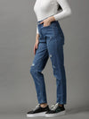 Women's Blue Solid Slim Fit Denim Jeans-GZ-5303-Blue