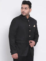 Hangup Men Standard Solid Men Formalwear-FawnButton_Blazer