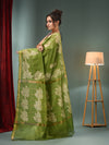 Light Green Blended Silk Handwoven Saree With Paisley Border-MA50BSL34710004