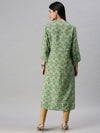 Women's Green Printed Straight Kurta-BCCK703-Green