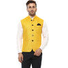 Hangup Men Standard Solid Men's Indian Wear-YellowRoyalManNehruCurve