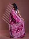 Burgundy Silk Soft Saree With Texture Print-MA60BSL01400051