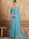 Saree Mall Women's Chiffon Light Blue Embellished Designer Saree With Blouse Piece-SRVATN7902