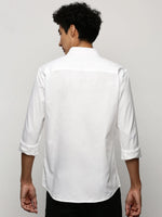 Men White Solid Shirt-FAVORPLAIN-208-White