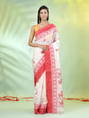 Off White Tussar Silk Saree With Woven Horse Designs-MA66TUS432810045