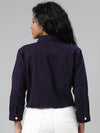 Women Violet Solid Denim Jacket-AE-0001-Violet