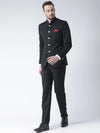 Hangup Men Standard Solid Men Formalwear-WhiteBttnBlackBlazer