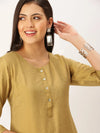 Women's Green Solid Straight Kurta-DF-1201-Green