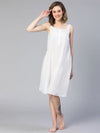 Favourite White Button -Up With Lace Women Nightwear Cotton Dress