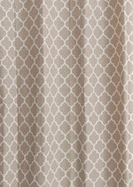 Reverse Trellis 100% cotton geometric curtain for bed room - Room darkening - Walnut Grey - Pack of 1-230421075