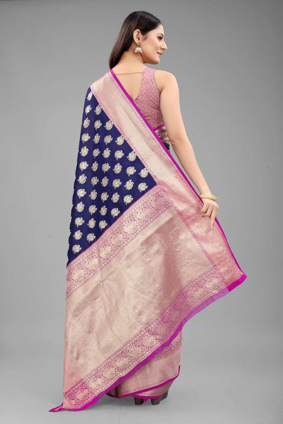 Ethnic Blossom Saree-SZ-CRB5-BU-573