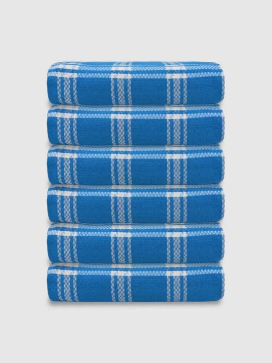 Athom Living Premium  Bath Towel 75 x 150 cm Pack of 6 Waffle Towel,Ultra Absorbent, Quick Dry, and Durable - Ideal for Spa, Gym, and Everyday Use, Blue color-ATZ-BT-7I-C6