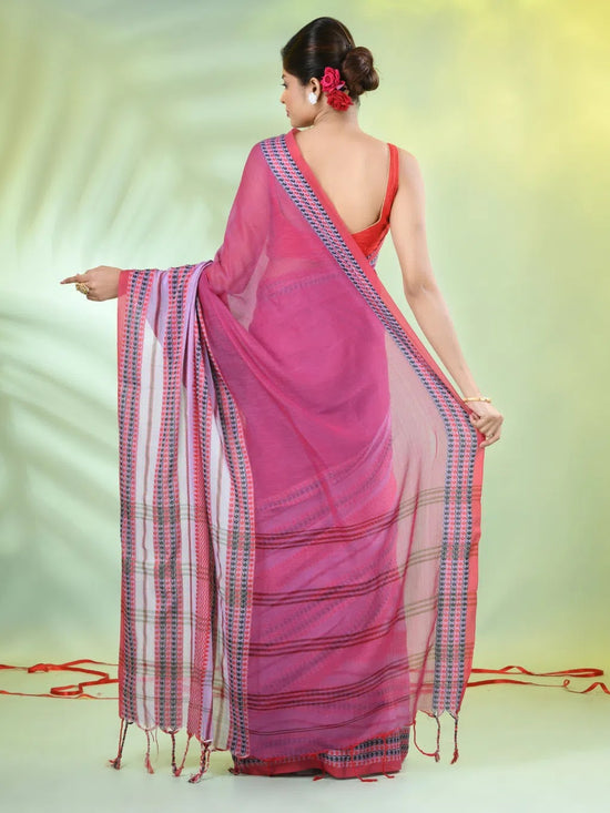 Violet Cotton Soft Saree With Woven Nakshi Borders-MA62CT33660066