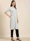 Women Grey Solid Straight Kurta-DF-1356-Grey