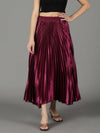 Women's Purple Solid Flared Skirt-AE-10347-Purple