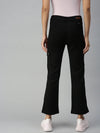 Women's Black Solid Denim Straight Jeans-LTSF30070-Black