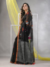 Black Linen Soft Saree-MA57LN331430037