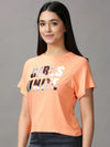 Women's Orange Solid Top-GF-2-Orange