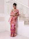 Pink Dual-Tone Tissue Saree With Zari Borders-MA64TIS46610004