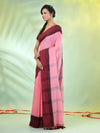 Pink Cotton Soft Saree With Contrasted Borders-MA62CT33720062