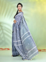 Grey Cotton Soft Saree With Texture Designs-MA62CT331210045