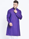 Hangup Men Standard Solid Men's Indian Wear-DarkPurple_OnlyLongKurta