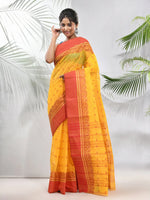 Yellow Pure Cotton Tant Saree With Woven Designs-MA51TT43480108