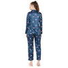 Smarty Pants Women's Silk Satin Teal Blue Color Pink Panther Print Full Sleeves Night Suit