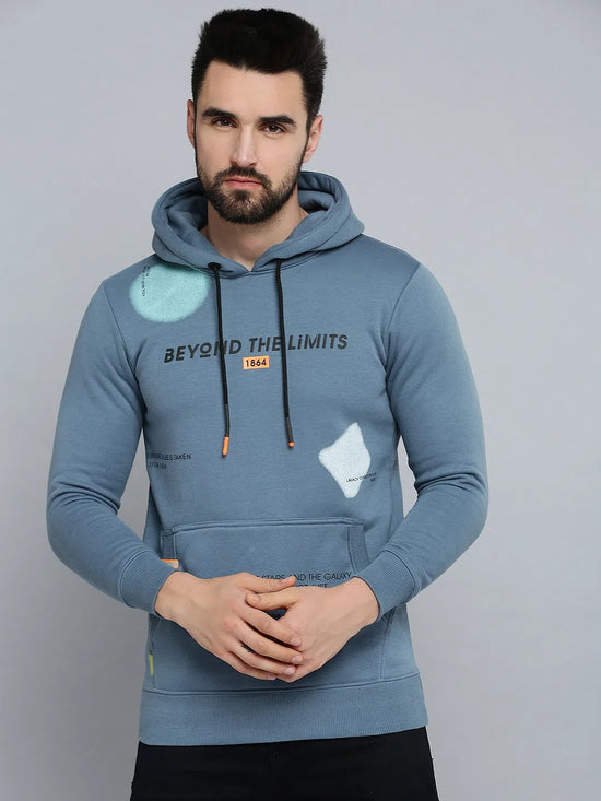 Men Blue Solid Sweatshirt-SCAW-24-Blue