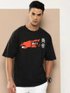 Difference of Opinion Black Graphic Oversized T-Shirt-DOOVR207BLK-S