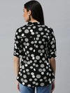 Women's Printed Black Top-AE-10231-Blackwhite