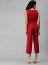 Women's Brown Solid Jumpsuit-AE-9889-Red