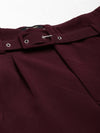 Women Burgundy Solid Peg Trouser-LT-KN-505-Burgundy