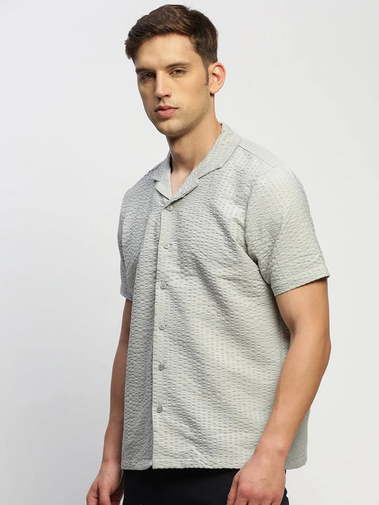 Men Grey Solid Shirt-CALIGO-1764-Grey