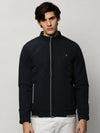 Men Navy Solid Casual Bomber Jackets-ZD-3500-Navyblue