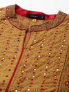 Women's Camel Brown Floral Anarkali Kurta-RF-004-Camelbrown