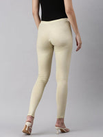 Women's Gold Solid Leggings-AC-032-Gold