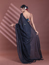 Black Pure Cotton Soft Saree With Sequined Work-MA59CT06510037