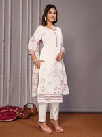 Navyaa Women's Embroidered Straight Kurta Pant With Dupatta-Me160-surbhiwhit-skd