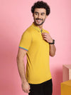 Venitian Men Double Mercerised Solid Polo Neck Yellow T-Shirt for Men