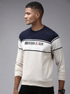 Men Beige Colourblock Sweatshirt-OTRS-8-Cream