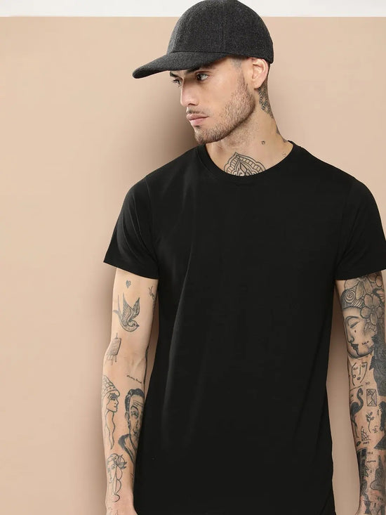 Difference Of Opinion Men's Black Plain T-Shirt