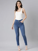 Women Blue Solid Skinny Fit Denim Jeans-LT-205584-1-Blue