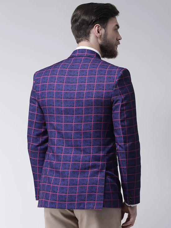 Hangup Men Standard Checkered Men Formalwear-D74CheckBlazer