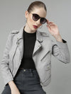 Women Grey Solid Tailored Jacket-CHN-953-Grey