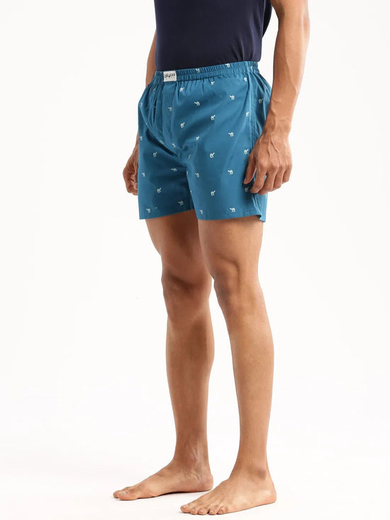 Men Teal Printed Boxer-AM-126-7-Teal