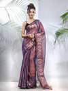 Blue Polka Dots Tissue Saree With Stripes Pallu-MA56TIS33830031